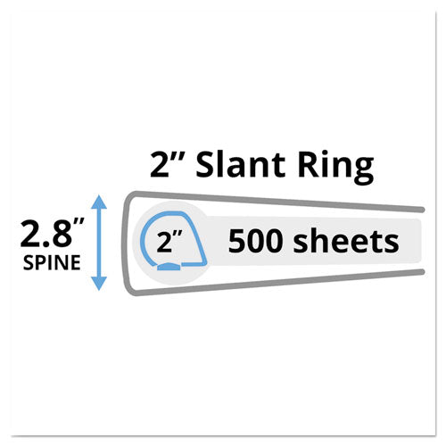 Image of Avery® 17031 Durable View Binder With Durahinge And Slant Rings, 3 Rings, 2" Capacity, 11 X 8.5, Black