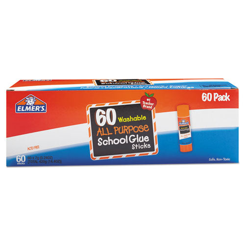 Image of Elmer's® E501 Washable School Glue Sticks, 0.24 Oz, Applies And Dries Clear, 60/box