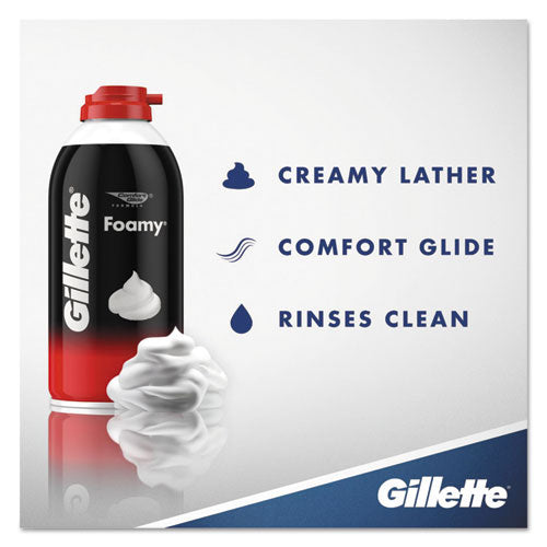 Image of Gillette® 14501 Foamy Shave Cream, Original Scent, 2 Oz Aerosol Spray Can, 48/carton