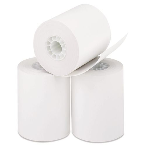 Image of Iconex Direct Thermal Printing Paper Rolls, 0.45" Core, 2.25" X 85 Ft, White, 50/carton