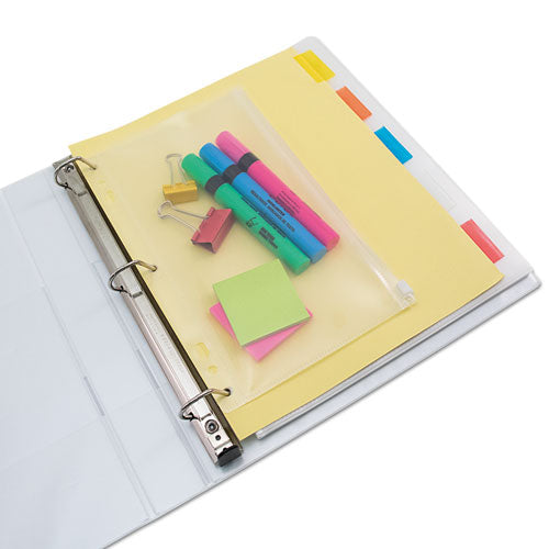 Image of Angler's ANG51 Zip-All Ring Binder Pocket, 2- to 7-Hole Punched, 6" x 9.5", Clear