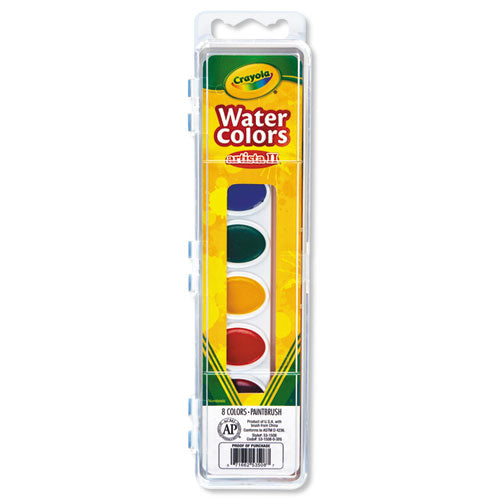 Image of Crayola® 531508 Artista Ii 8-Color Watercolor Set, 8 Assorted Colors, Palette Tray