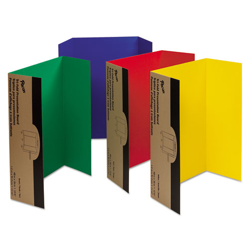 Image of Pacon® P37564 Spotlight Corrugated Presentation Display Boards, 48 X 36, Blue, Green, Red, Yellow, 4/carton