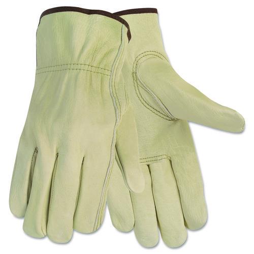 Image of MCR Safety 3215L Economy Leather Drivers Gloves, Gunn Cut, Keystone Thumb, Large, Beige, Pair