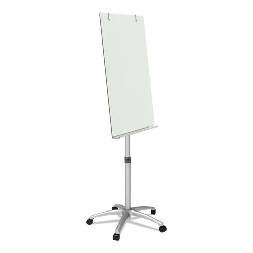 Image of Quartet® ECM32G Infinity Glass Mobile Presentation Easel, 36" x 24", White Surface, Black/Gray Metal/Plastic Frame