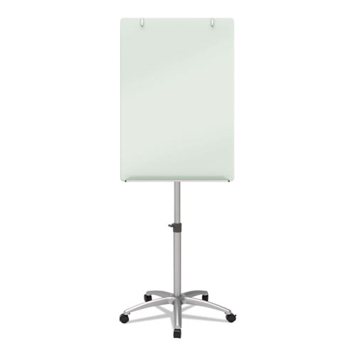 Image of Quartet® ECM32G Infinity Glass Mobile Presentation Easel, 36" x 24", White Surface, Black/Gray Metal/Plastic Frame