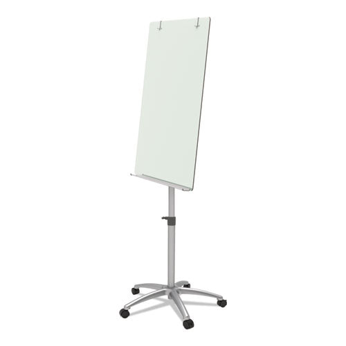 Image of Quartet® ECM32G Infinity Glass Mobile Presentation Easel, 36" x 24", White Surface, Black/Gray Metal/Plastic Frame