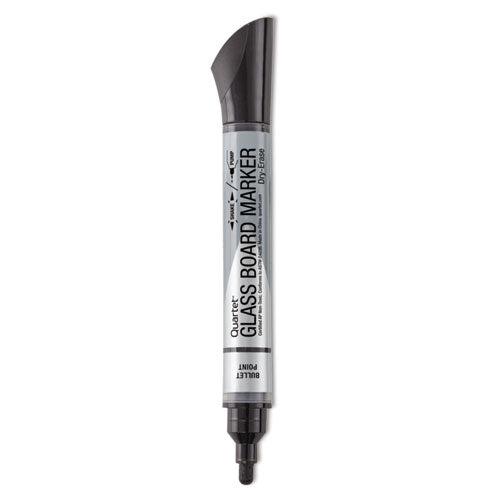 Image of Quartet® 79553 Premium Glass Board Dry Erase Marker, Broad Bullet Tip, Black, Dozen