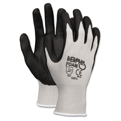 Image of MCR Safety 9673L Economy Foam Nitrile Gloves, EN388: 3221, Large, Black/Gray, 12 Pairs