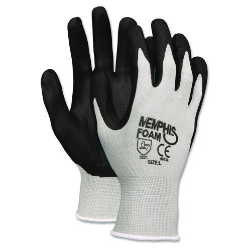 Image of MCR Safety 9673S Economy Foam Nitrile Gloves, EN388: 3221, Small, Black/Gray, 12 Pairs