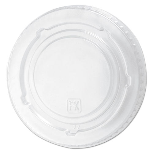 Image of Fabri-Kal® 000000000009508056 Kal-Clear/Nexclear Drink Cup Lids, Flat Lid with No Slot, Fits 12 oz to 20 oz Cold Cups, Plastic, Clear, 1,000/Carton