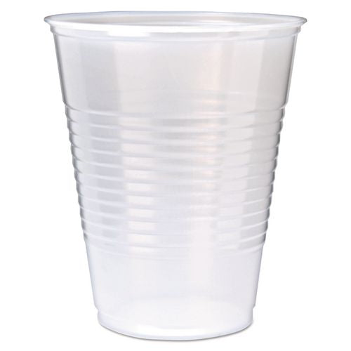Image of Fabri-Kal® 000000000009508028 RK Ribbed Cold Drink Cups, 12 oz, Plastic, Translucent, 50/Sleeve, 20 Sleeves/Carton