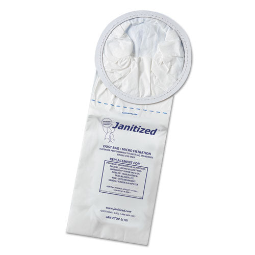 Image of Janitized® JAN-PTQV-2(10) Vacuum Filter Bags Designed to Fit ProTeam 6 qt QuarterVac, 100/Carton