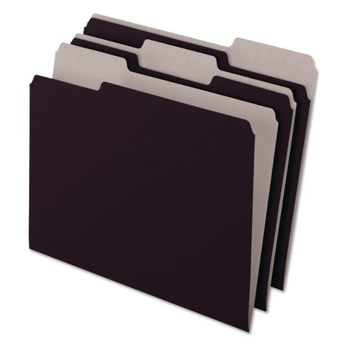 Image of Pendaflex® 4210 1/3 BLA Interior File Folders, 1/3-Cut Tabs: Assorted, Letter Size, Black/Gray, 100/Box