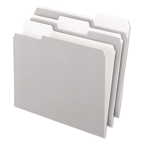 Image of Pendaflex® 4210 1/3 GRA Interior File Folders, 1/3-Cut Tabs: Assorted, Letter Size, Gray, 100/Box