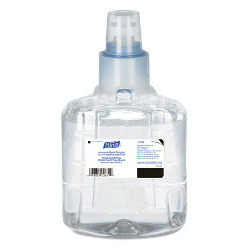 Image of PURELL® 1904-02 Advanced Hand Sanitizer Green Certified Foam Refill, For LTX-12 Dispensers, 1,200 mL, Fragrance-Free