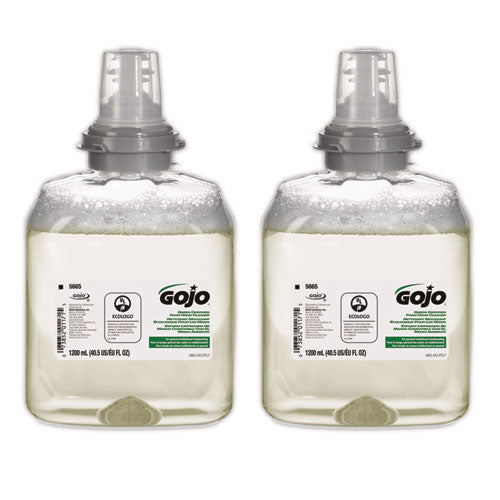 Image of GOJO® 5665-02 Tfx Green Certified Foam Hand Cleaner Refill, Unscented, 1,200 Ml, 2/carton
