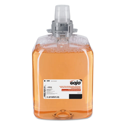 Image of GOJO® 5262-02 Luxury Foam Antibacterial Handwash Refill, Fresh Fruit Scent, 2,000 mL, 2/Carton