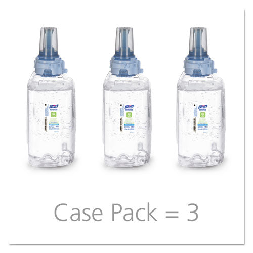 Image of PURELL® 8803-03 Advanced Hand Sanitizer Green Certified Gel Refill, For ADX-12 Dispensers, 1,200 mL, Fragrance-Free, 3/Carton