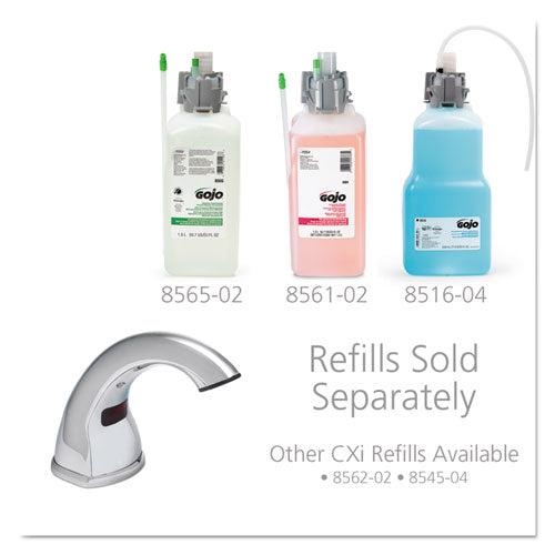 Image of GOJO® 8520-01 CXi Touch Free Counter Mount Dispenser, 1,500 mL/2,300 mL, 2.25 x 5.75 x 9.39, Chrome