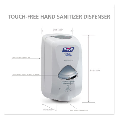 Image of PURELL® 2720-12 Tfx Touch Free Dispenser, 1,200 Ml, 6.5 X 4.5 X 10.58, Dove Gray