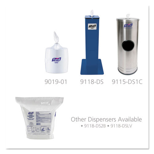 Image of PURELL® 9118-02 Hand Sanitizing Wipes, 6 x 8, Fresh Citrus Scent, White, 1,200/Refill Pouch, 2 Refills/Carton