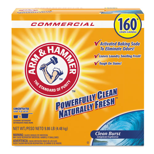 Image of Arm & Hammer 33200-00109 Powder Laundry Detergent, Clean Burst, 9.86 Lb Box, 3/carton