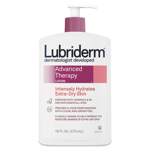 Image of Lubriderm® 48322EA Advanced Therapy Moisturizing Hand/body Lotion, 16 Oz Pump Bottle