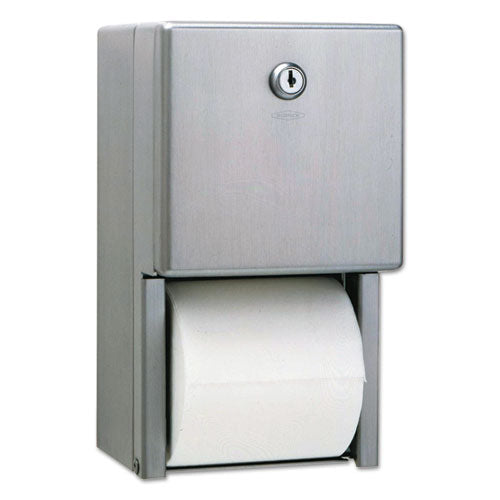 Image of Bobrick B-2888 Stainless Steel Two-Roll Tissue Dispenser, 6.06 x 5.94 x 11, Stainless Steel