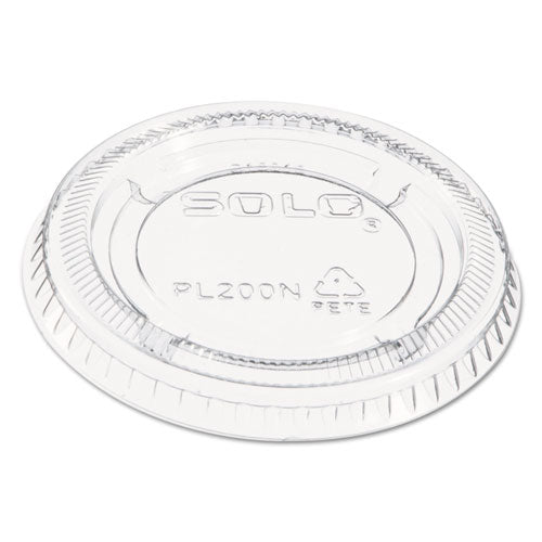 Image of Dart® PL200N Portion/Souffle Cup Lids, Fits 1.5 oz to 2.5 oz Portion Cups, Plastic, Clear, 2,500/Carton