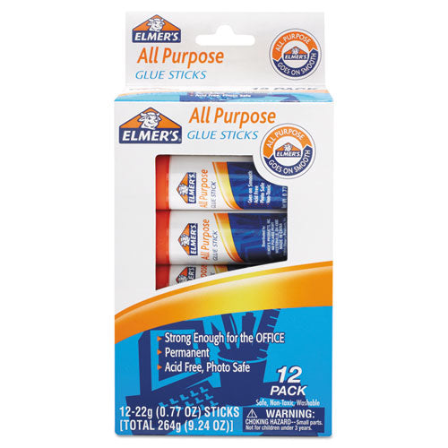 Image of Elmer's® E517 Disappearing Glue Stick, 0.77 Oz, Applies White, Dries Clear, 12/pack