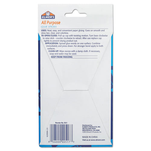 Image of Elmer's® E517 Disappearing Glue Stick, 0.77 Oz, Applies White, Dries Clear, 12/pack