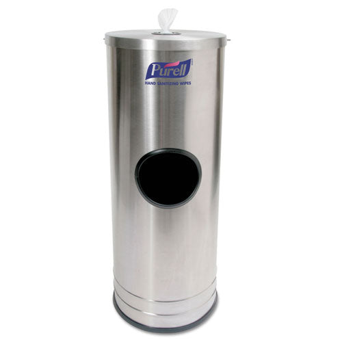 Image of PURELL® 9115-DS1C Dispenser Stand For Sanitizing Wipes, 1,500 Wipe Capacity, 10.25 X 10.25 X 14.5, Stainless Steel