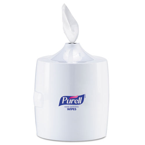 Image of PURELL® 9019-01 Hand Sanitizer Wipes Wall Mount Dispenser, 1,200/1,500 Wipe Capacity, 13.3 X 11 X 10.88, White