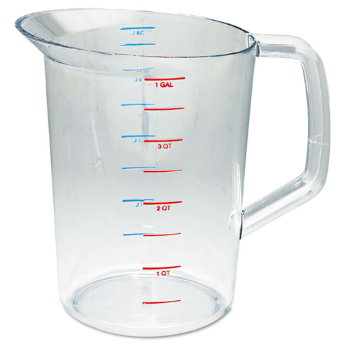 Image of Rubbermaid® Commercial FG321800CLR Bouncer Measuring Cup, 4 qt, Plastic, Clear