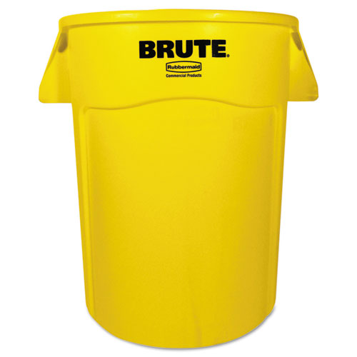 Image of Rubbermaid® Commercial FG264360YEL Vented Round Brute Container, 44 gal, Plastic, Yellow
