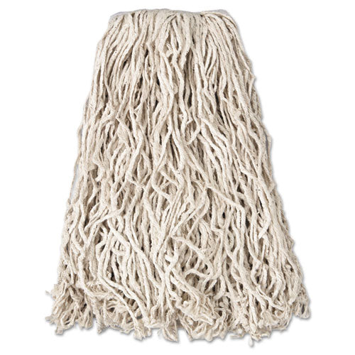 Image of Rubbermaid® Commercial FGV11700WH00 Non-Launderable Economy Cut-End Cotton Wet Mop Head, 20 oz, 1" Band, White, 12/Carton