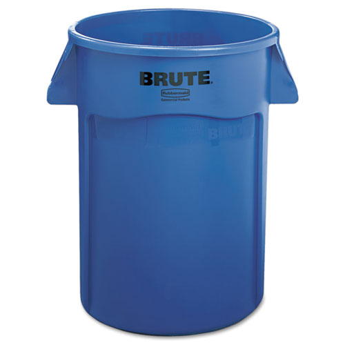 Image of Rubbermaid® Commercial FG264360BLUE Vented Round Brute Container, 44 gal, Plastic, Blue