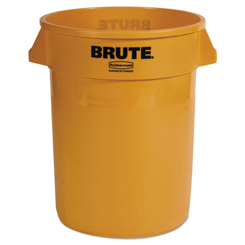 Image of Rubbermaid® Commercial FG263200YEL Vented Round Brute Container, 32 gal, Plastic, Yellow