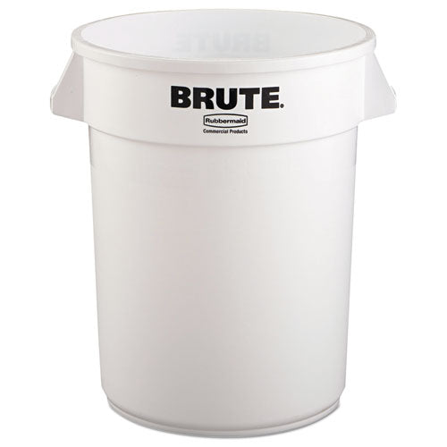 Image of Rubbermaid® Commercial FG263200WHT Vented Round Brute Container, 32 gal, Plastic, White