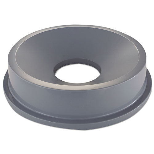 Image of Rubbermaid® Commercial FG354300GRAY Round BRUTE Funnel Top Receptacle, For 32-Gallon Containers, 22.38" Diameter x 5h, Gray