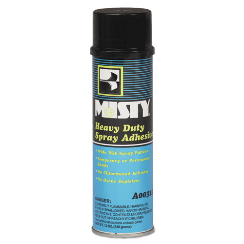 Image of Misty® 1002035 Heavy-Duty Adhesive Spray, 12 Oz, Dries Clear, 12/carton