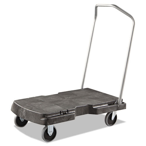 Image of Rubbermaid® Commercial FG440100BLA Triple Trolley Platform Truck with Angled-Loop Handle, 500 lb Capacity, 20.5 x 32.5 x 35, Black