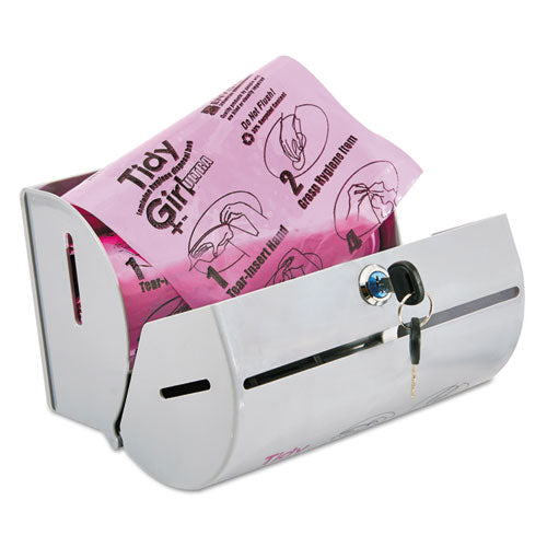 Image of Tidy Girl TGUDPV2 Plastic Feminine Hygiene Disposal Bag Dispenser, Gray