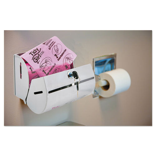 Image of Tidy Girl TGUDPV2 Plastic Feminine Hygiene Disposal Bag Dispenser, Gray
