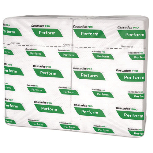 Image of Cascades PRO T410 Perform Interfold Napkins, 1-Ply, 12.63 x 8.5, White, 376/Pack, 16 Packs/Carton