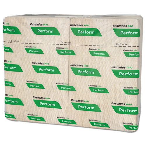 Image of Cascades PRO T411 Perform Interfold Napkins, 1-Ply, 12.63 x 8.5, Natural, 376/Pack, 16 Packs/Carton
