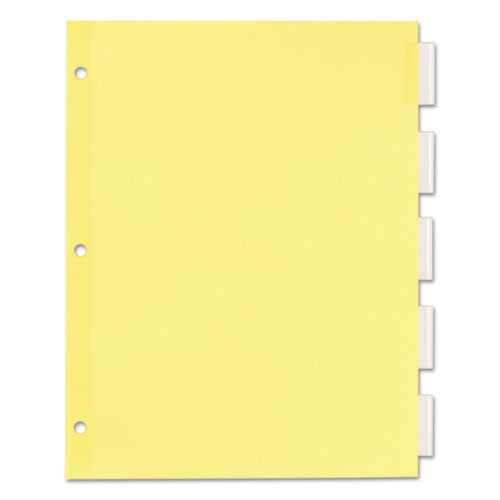 Image of Office Essentials 11466 Plastic Insertable Dividers, 5-Tab, 11 x 8.5, Clear Tabs, 1 Set