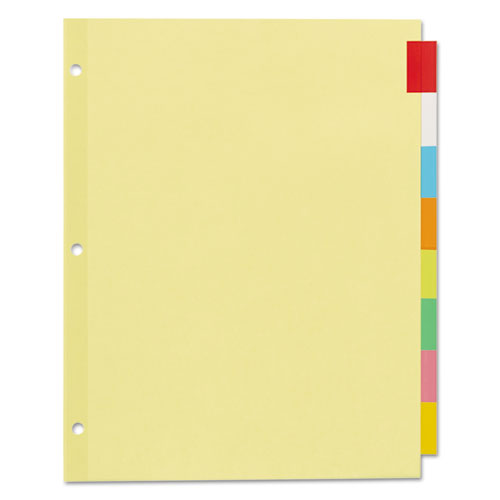Image of Office Essentials 11467 Plastic Insertable Dividers, 8-Tab, 11 x 8.5, Assorted Tabs, 1 Set