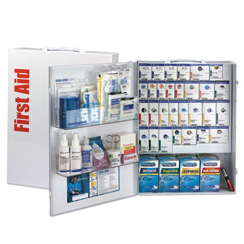 Image of First Aid Only FAO90732021 ANSI 2021 SmartCompliance General Business First Aid Station for 150 People, with Medication, 925 Pieces, Metal Case